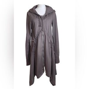 Prairie Underground Gray Long Hooded Zip Jacket